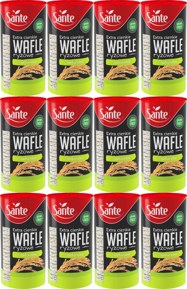 12x Wafle ryżowe Sante, naturalny, extra cienkie, 110g