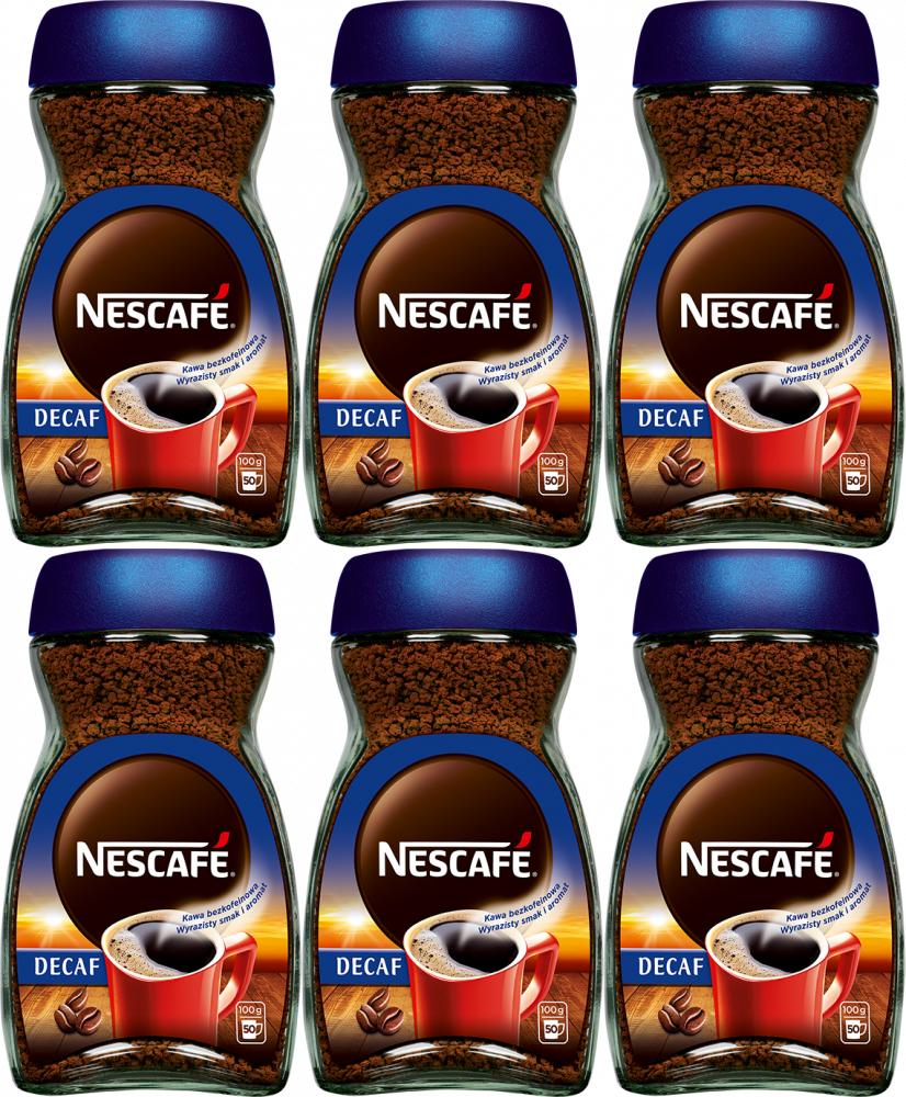 6x Kawa bezkofeinowa Nescafé Classic, rozpuszczalna, 100g