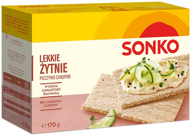 Outlet: USZKODZONE OPAKOWANIE Pieczywo lekkie Sonko, żytnie, 170g