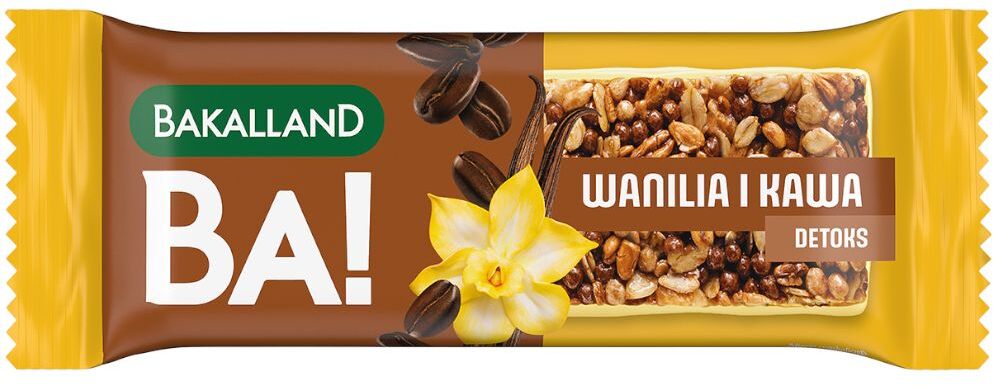 Baton zbożowy Bakalland BA! Detox, wanilia i kawa, 38g