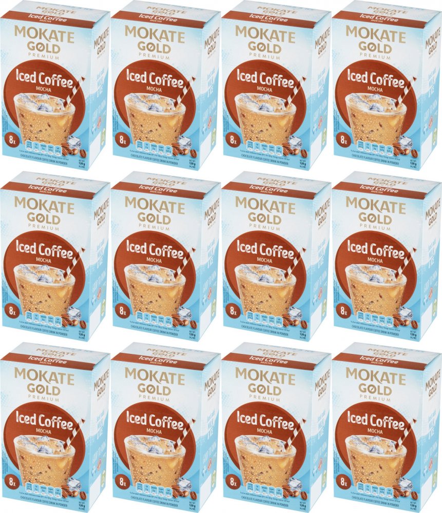 12x Kawa mrożona w saszetkach Mokate Gold Iced Coffee, Mocha, 8 sztuk x 15g