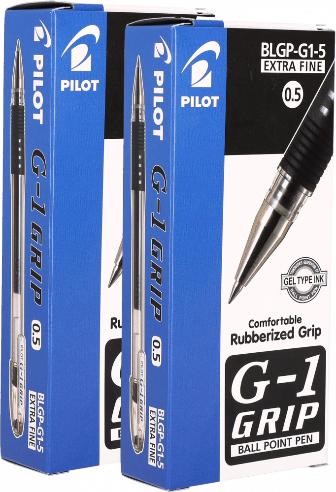 24x Długopis żelowy Pilot, G1 Grip, 0.5mm, czarny