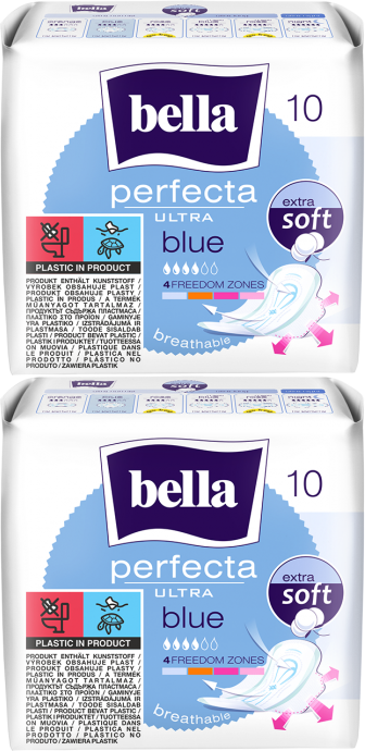 2x Podpaski Bella Perfecta Ultra Blue, extra soft, ze skrzydełkami, 10 sztuk