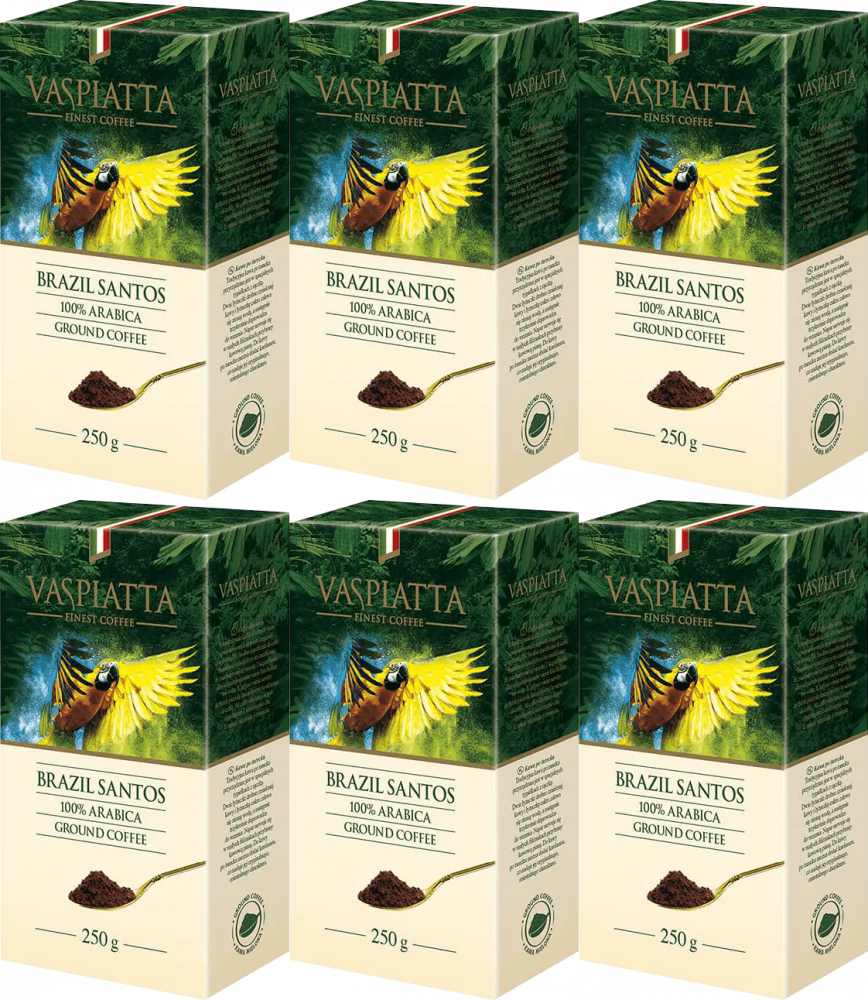 6x Kawa mielona Vaspiatta Brazil Santos, 250g