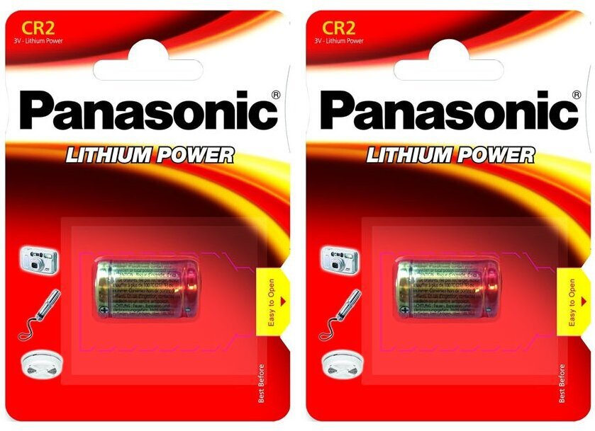 2x Bateria litowa Panasonic, CR2, 3V, 1 sztuka