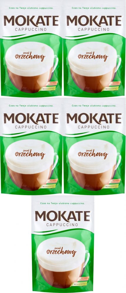 5x Kawa rozpuszczalna Mokate Cappuccino, orzechowy, 110g