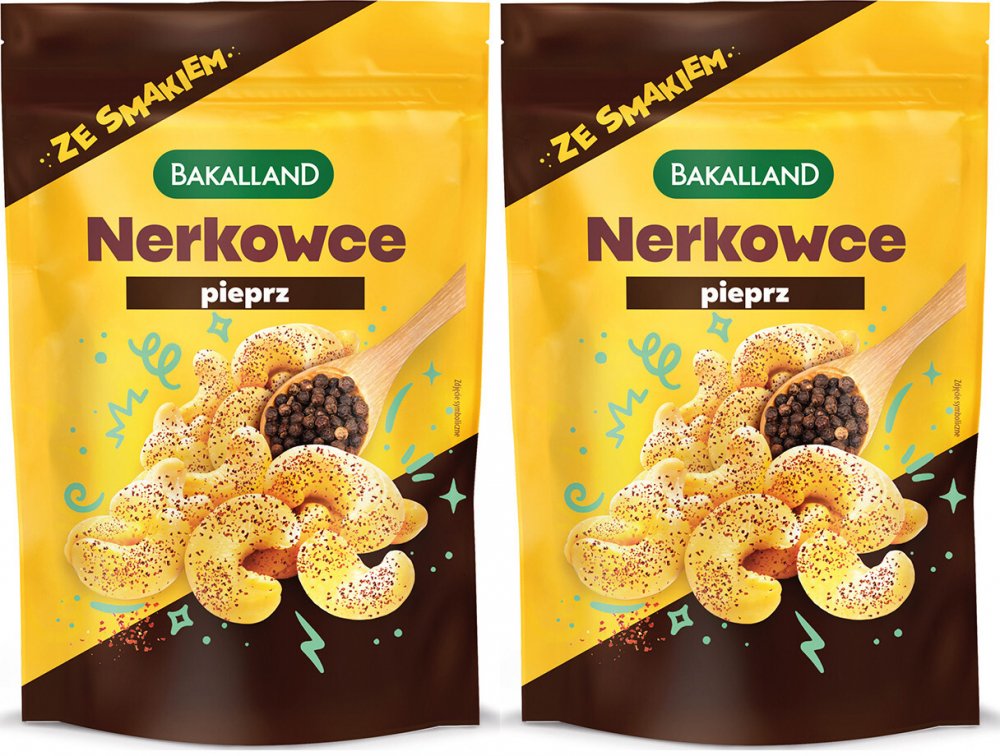 2x Orzechy nerkowca Bakalland, pieprz, 70g