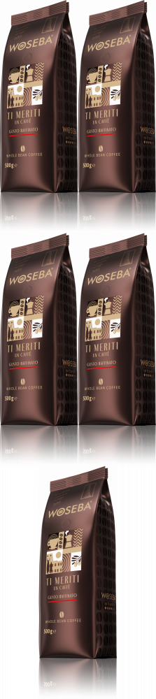 5x Kawa ziarnista Woseba Ti Meriti Gustro Raffianto, 500g