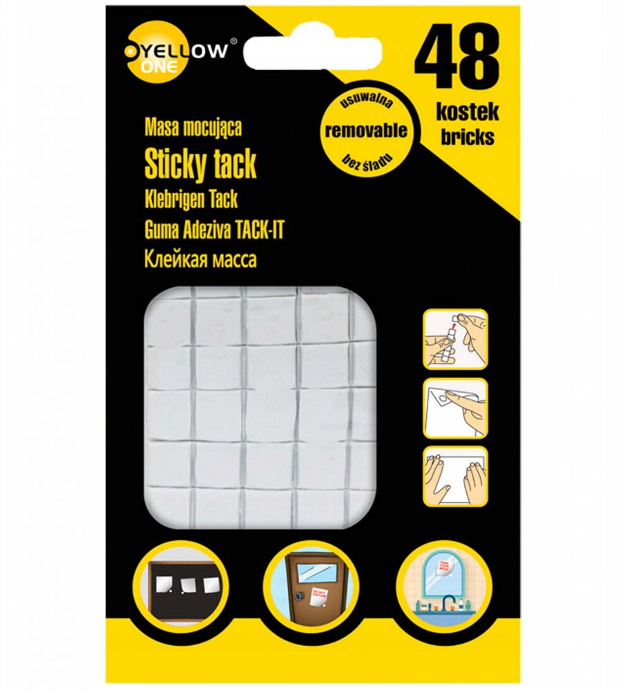 Masa mocująca Yellow One, 48 kostek, 50g, biały