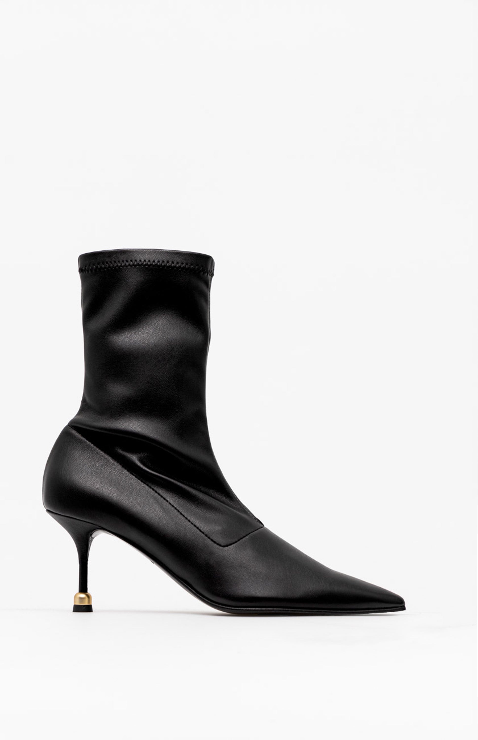 Skórzane botki damskie VERA DEEP BLACK 40 - Vanda Novak