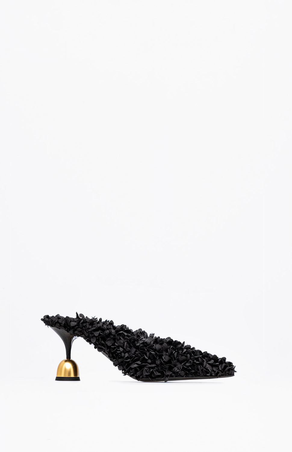 Klapki na obcasie LUNA BLACK PUFFY PETALS 40 - Vanda Novak