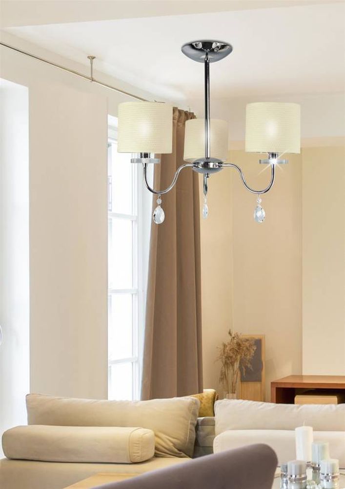 Candellux Estera lampa podsufitowa 3x40W kremowa/chrom 33-11664