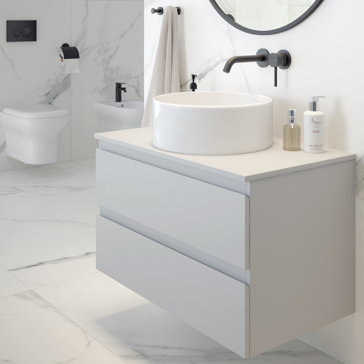 Oltens Vernal szafka 60 cm podumywalkowa wisząca szary mat 60000700 - Wysyłka w 24h