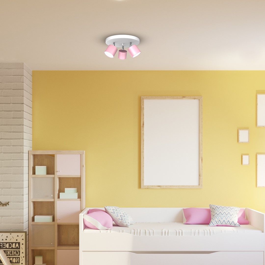 Milagro Dixie Pink lampa podsufitowa 3x11W różowy/biały MLP7612