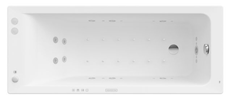 Roca Easy wanna prostokątna 170x70 cm z hydromasażem Effects Gold + opcja biała A24T332000