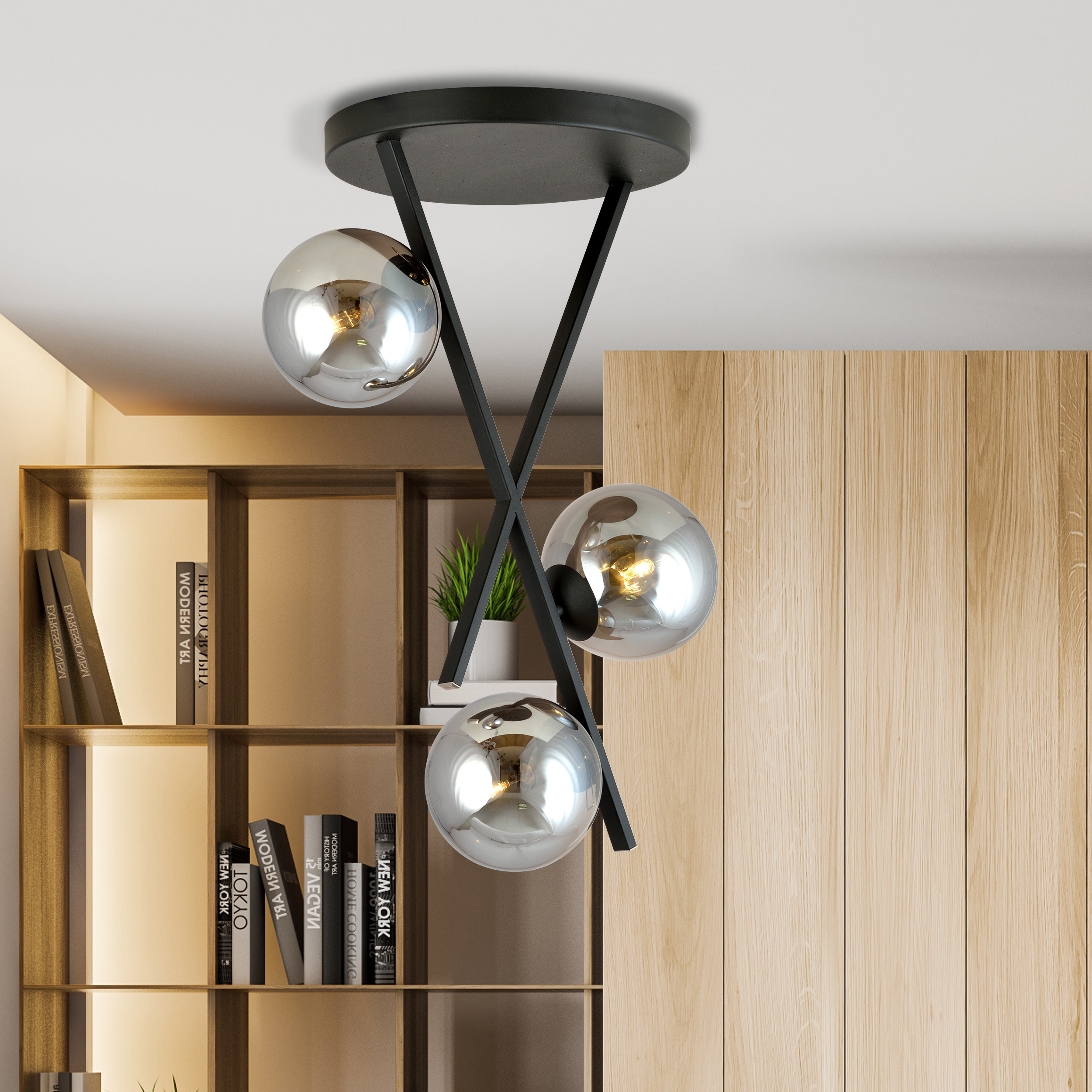 Emibig River lampa podsufitowa 3x10 W czarna-grafitowa 1196/3