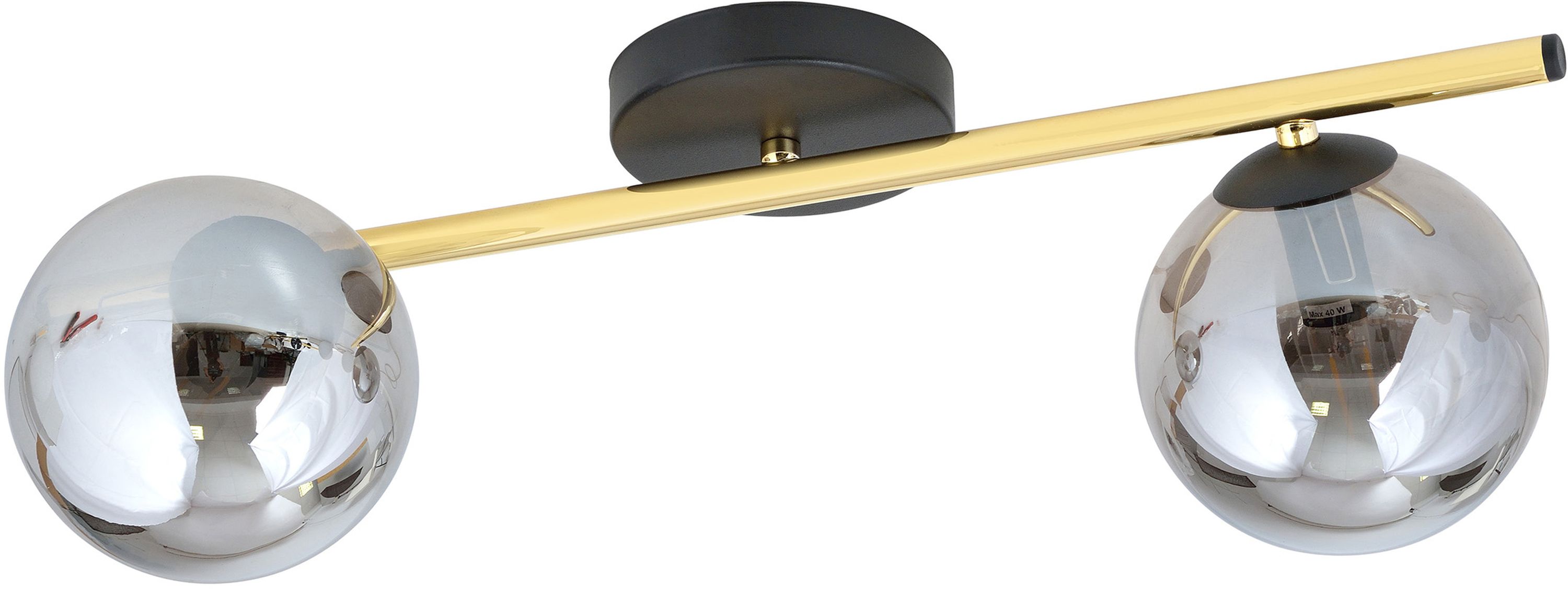 Emibig Splendi lampa podsufitowa 2x10 W czarna-złota-grafitowa 1246/2