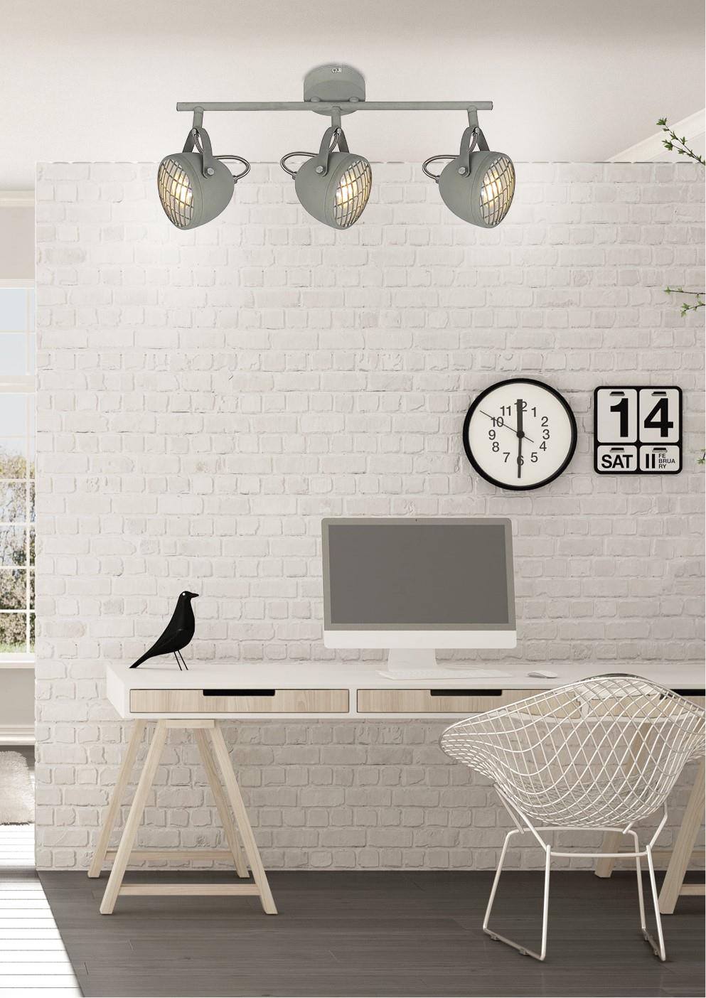 Candellux Pent lampa podsufitowa 3x50W szary 93-68064