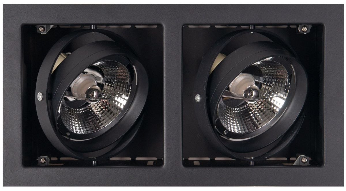 MaxLight Matrix lampa do zabudowy 2x50W czarna H0049