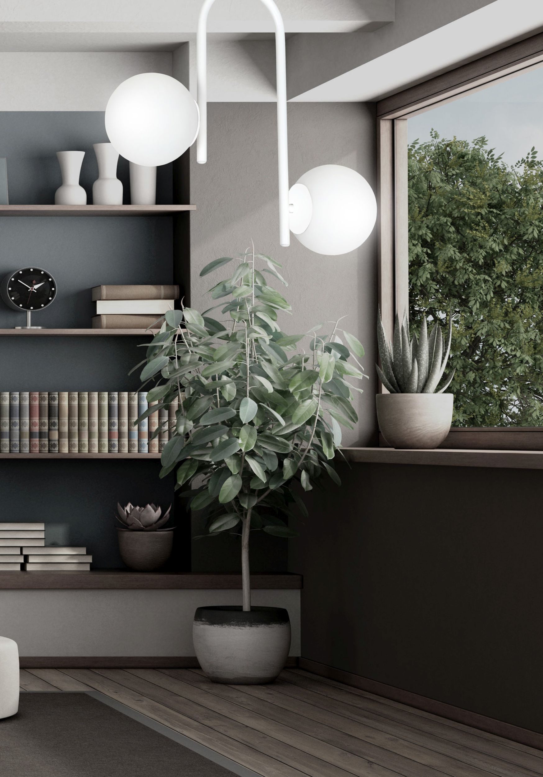 Emibig Kalf lampa podsufitowa 2x10 W biała 1031/2