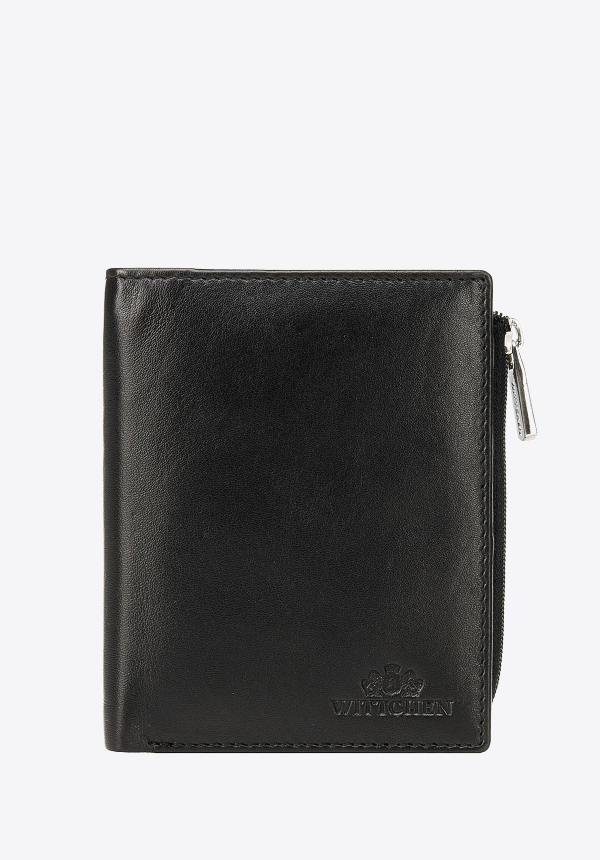 Portfel ze skóry z zapięciem UNISEX czarny