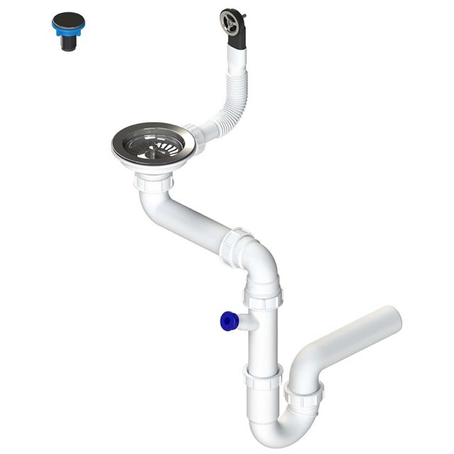 LAVEO Syfon typu SPACE SAVING 3,5" do zlewozmywaków 1-komorowych