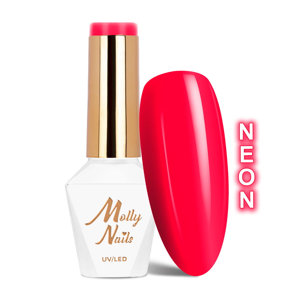 Lakier hybrydowy Molly Nails Neons Pinky Red HEMA/Di-HEMA Free 8g Nr 76