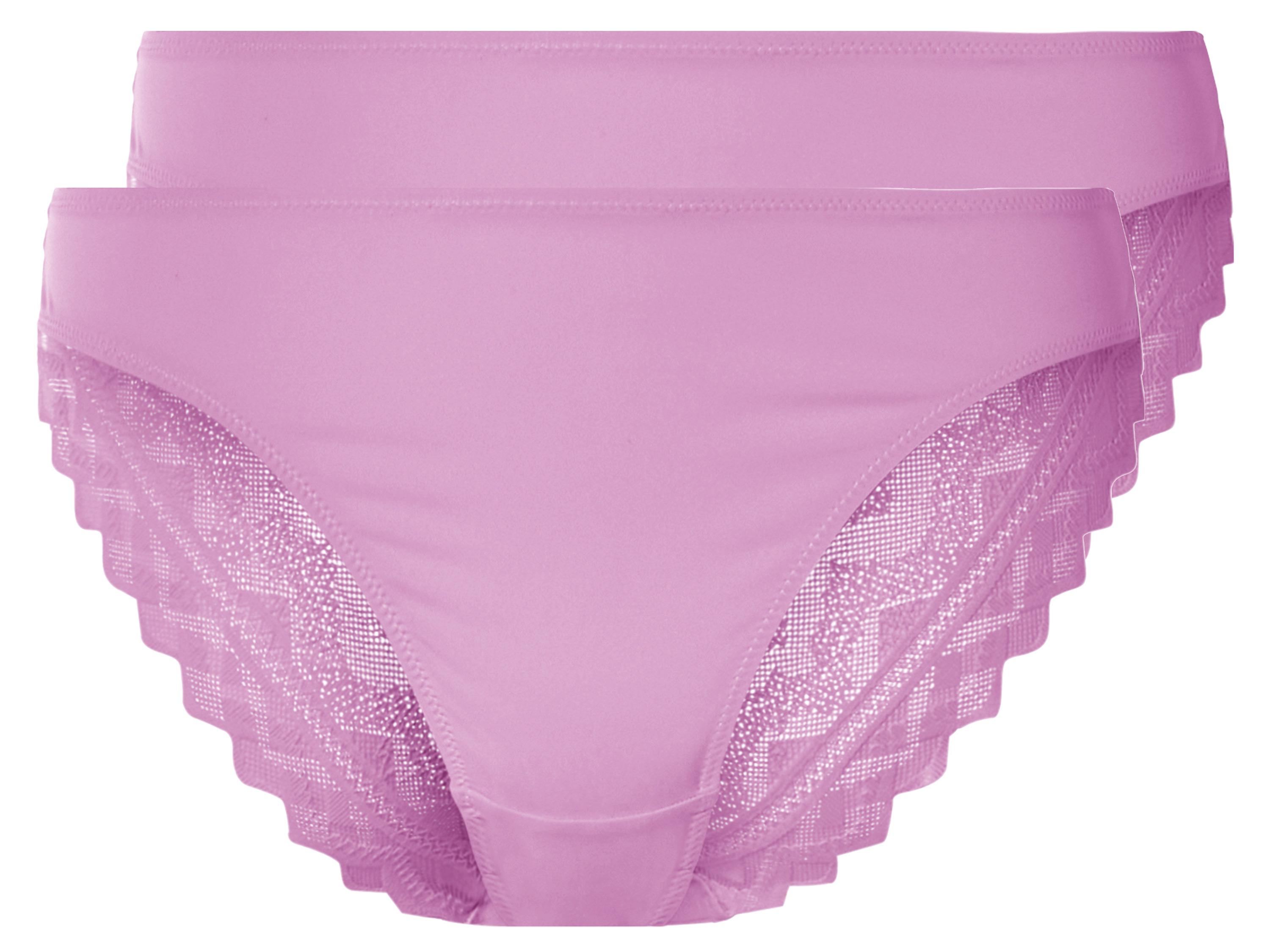 esmara Damskie stringi, 2 sztuki, z elegancką koronką Fioletowy, XS 32/34