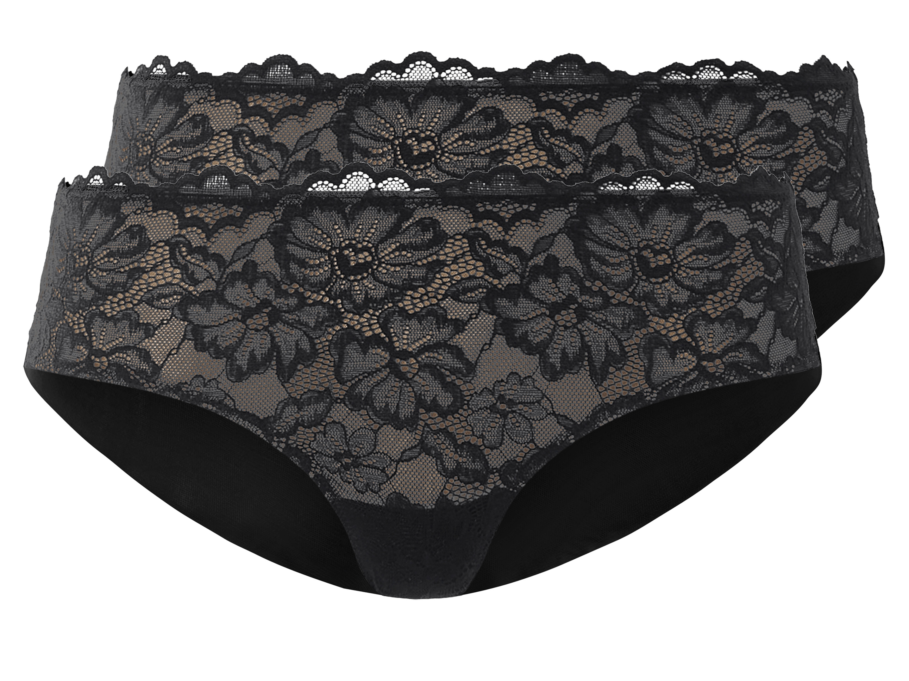 esmara Majtki hipstery damskie, 2 pary Czarny, S36/38