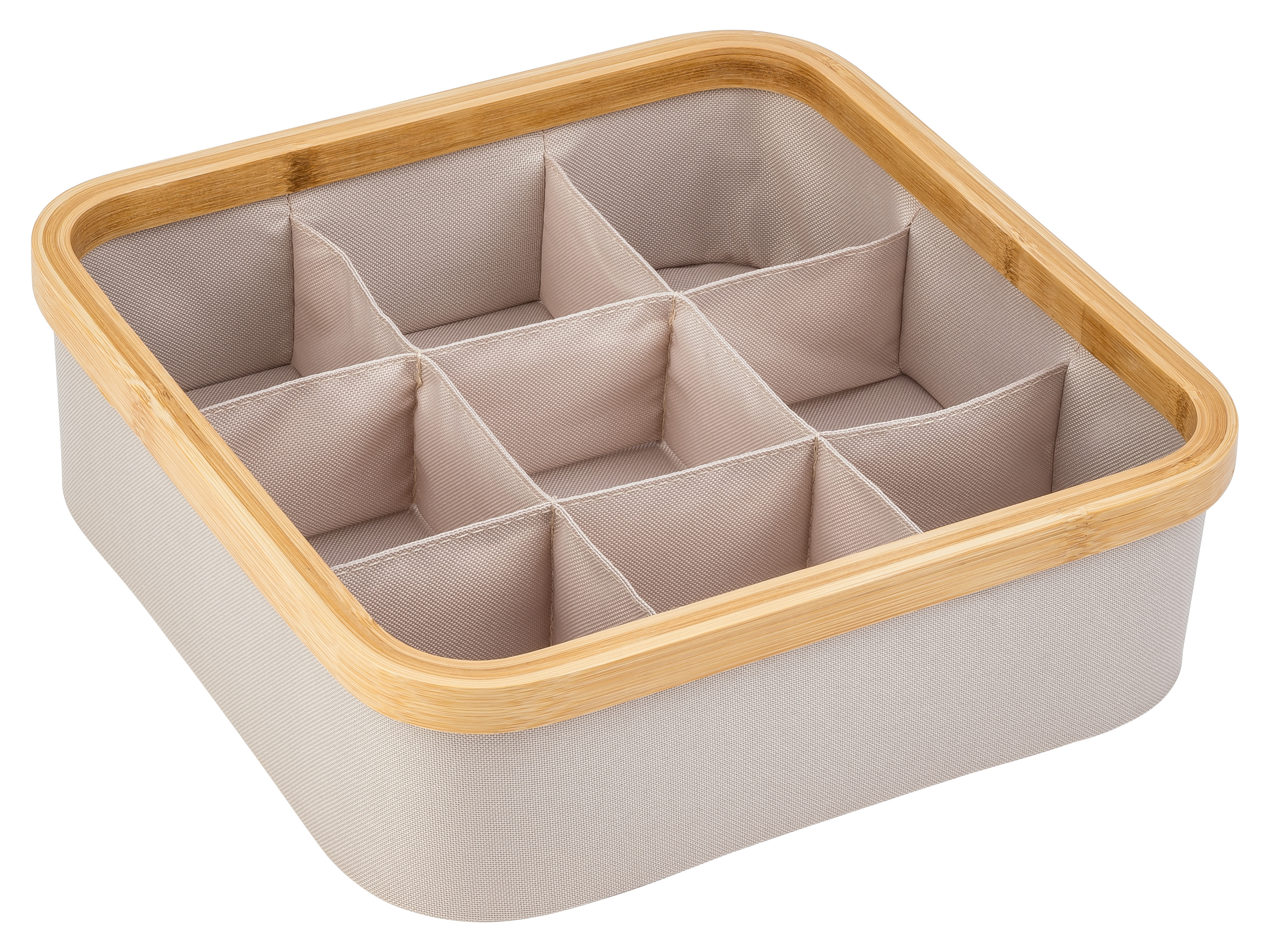 Livarno home Organizer z materiału i z ramką z bambusa 9 przegródek