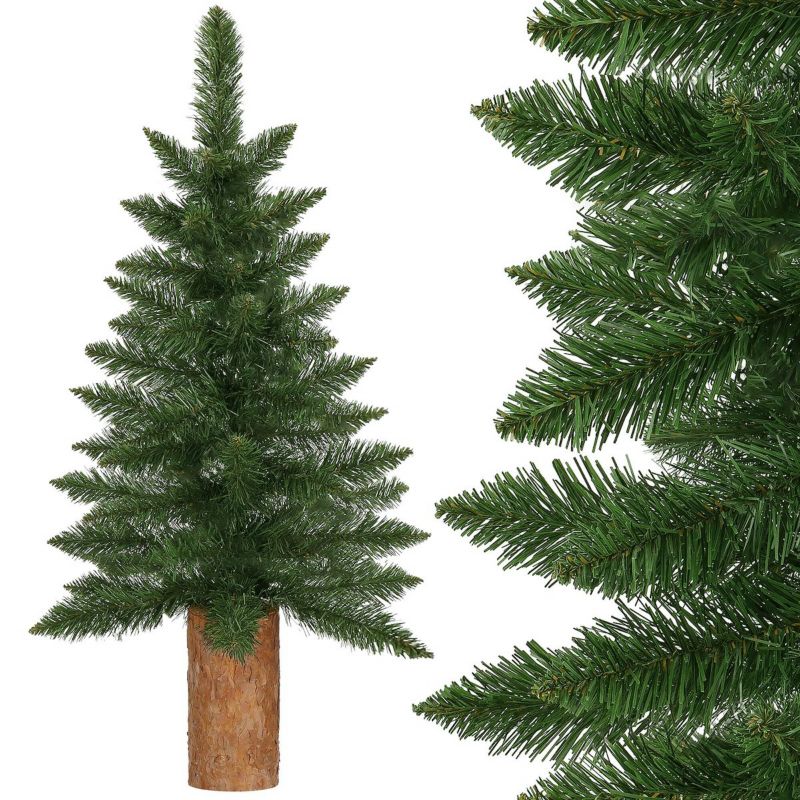 Sztuczna choinka na pniu Springos 100 cm premium jodła mini, drzewko świąteczne 1 szt.