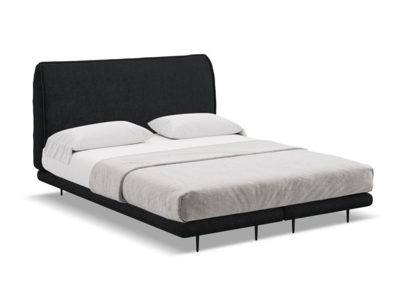 Łóżko Makamii Halia z tkaniną boucle 160x200 czarny 1 szt.