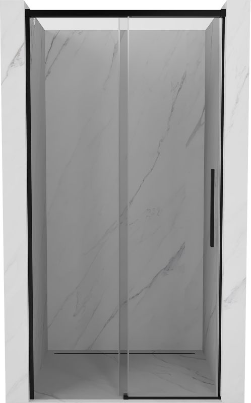 Drzwi prysznicowe Mexen Rox czarne transparentne 110x200 cm 1 szt.
