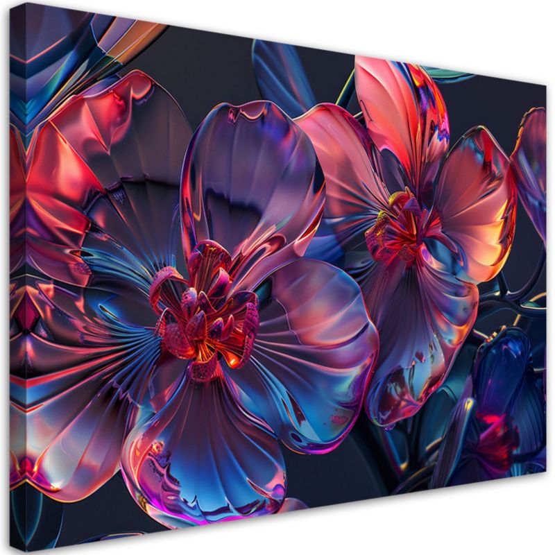Obraz do salonu sypialni Feeby Stylowe Kwiaty Makro 3D Szklane 60x40 cm 1szt