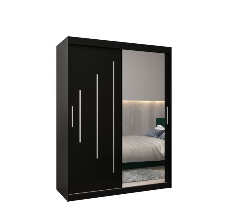 Szafa przesuwna Garderoba Abiks YORK 2 150 czarny/czarny 1 szt.
