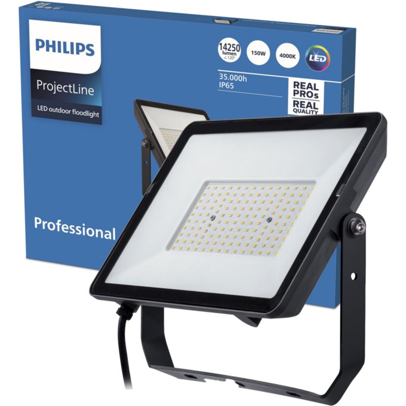 Naświetlacz LED Philips Lampa Reflektor 150W 14250lm 4000K IP65 Czarny 1 szt.