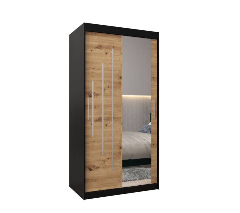 Szafa przesuwna Garderoba Abiks YORK 2 100 czarny/artisan 1 szt.
