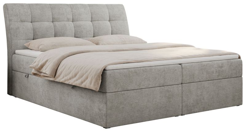 Łóżko kontynentalne MKS Meble DIEGOS 180x200 H3 Jasnoszary struktura 1szt.
