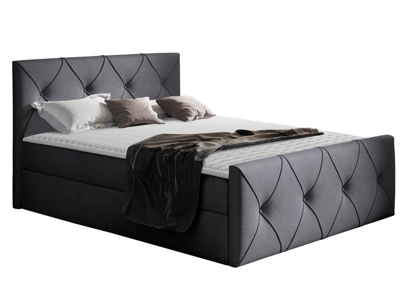 Łóżko kontynentalne MIRJAN 24 Crystal Lux 160x200 mysi szary 1 szt.