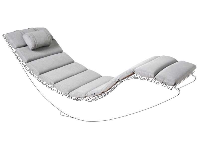 Poduszka na leżak ogrodowy Brescia premium 180 x 60 cm Szary 1 szt.