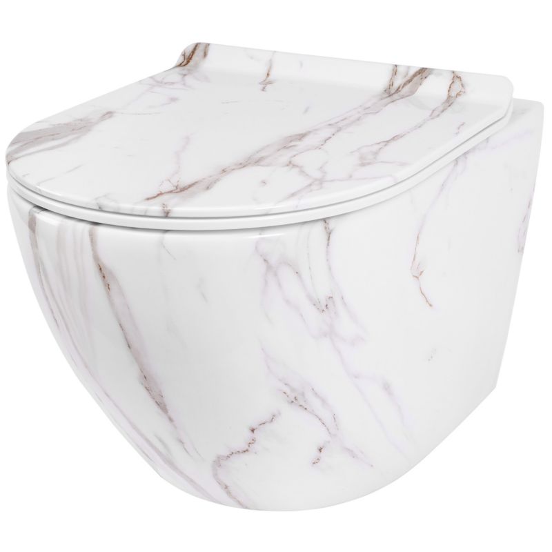 Misa Wc Podwieszana Ceramimczna Rea Carlos Duroplast/Flat/Zm Aiax Shiny Szary 49,5X37X32Cm 1 Szt
