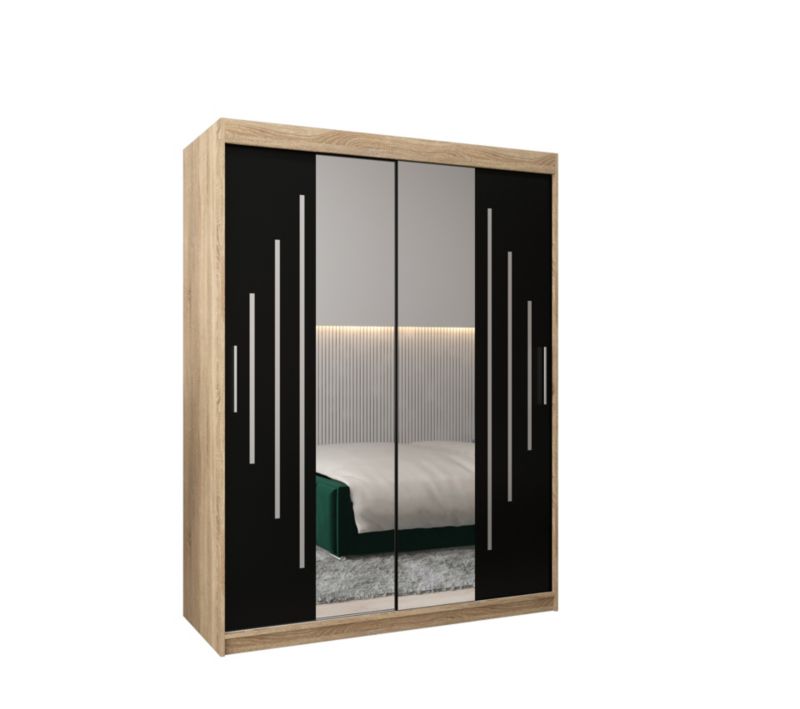 Szafa przesuwna Garderoba Abiks YORK 1 150 sonoma/czarny 1 szt.