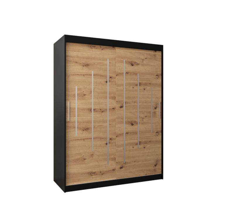 Szafa przesuwna Garderoba Abiks YORK 150 czarny/artisan 1 szt.