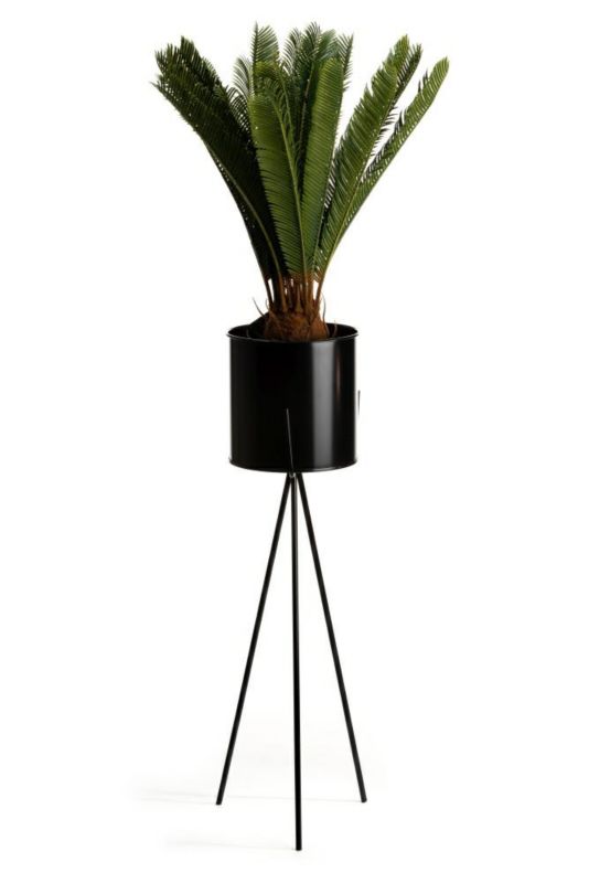 Kwietnik stojący HowHomely Metalowy Czarny 25x25x80 cm