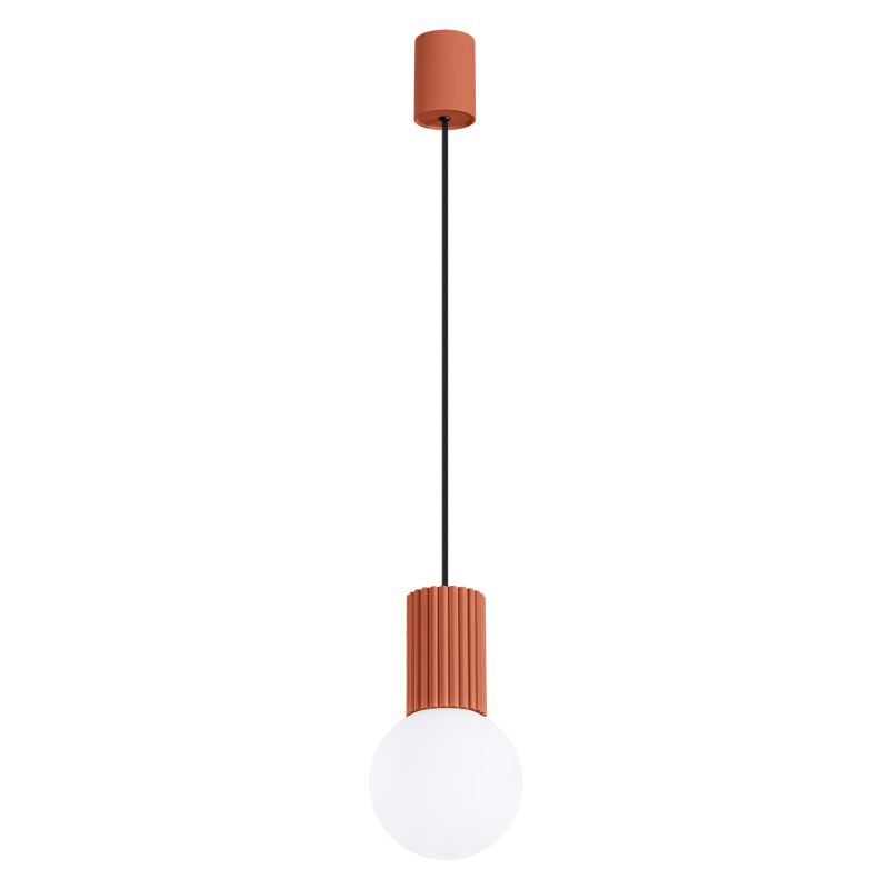 Lampa wisząca Sollux Lighting HALO 1 ochra czerwona 1 szt.