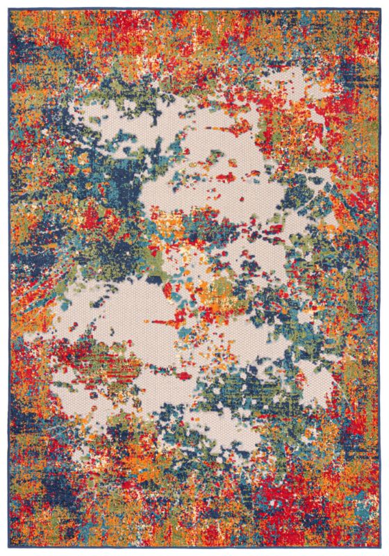 Dywan Zewnętrzny / Wewnętrzny Płaskotkany Aventura ED15A prostokąt Mazovia 80x 150 cm kolorowy motyw abstrakcyjny 1 szt.