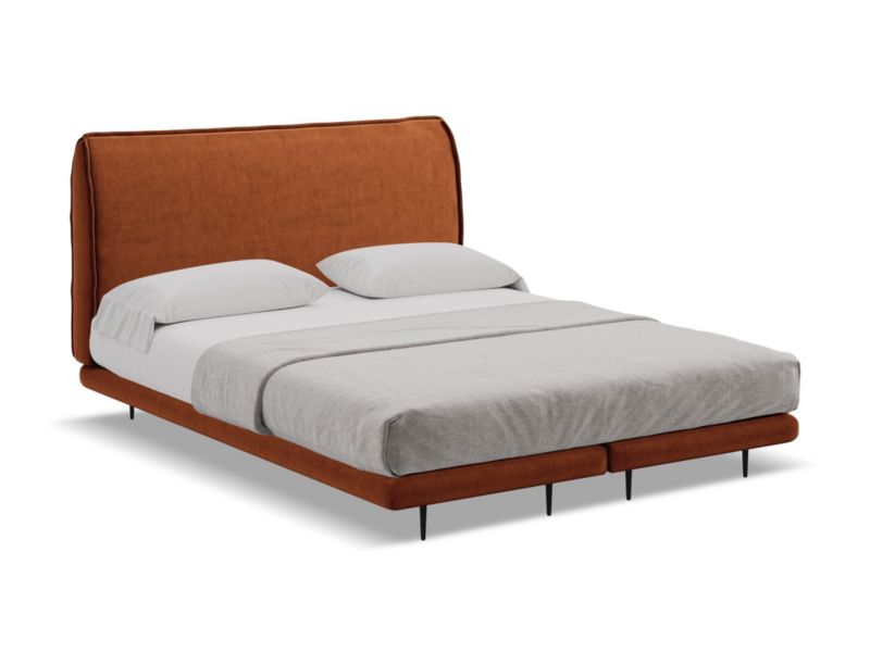 Łóżko Makamii Halia z weluru 160x200 terakota 1 szt.