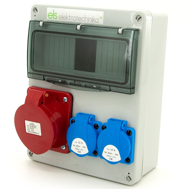 Rozdzielnica elektryczna 8-polowa ELS Elektrotechnika 8NO201 2x230V 1x32A/5 obudowa natynkowa, okablowana, niewyposażona, 1 szt.