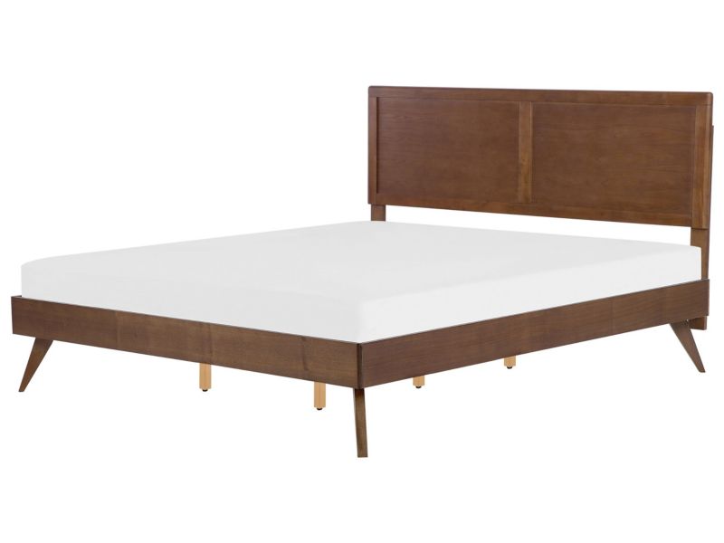 Łóżko 180 x 200 cm ciemne drewno Istres 1 szt.