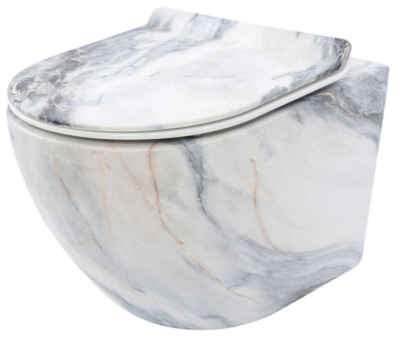 Misa Wc Podwieszana Ceramimczna Rea Carlos Duroplast/Slim/Zm Granit Matt Szary 49,5X37X32Cm 1 Szt